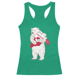 Greenland Is Not For Sale Racerback Tank Top Greenland Bear Hug TS11 Irish Green Print Your Wear