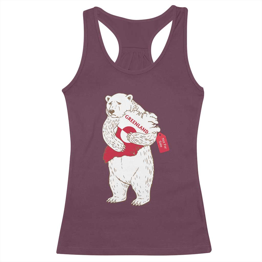 Greenland Is Not For Sale Racerback Tank Top Greenland Bear Hug TS11 Maroon Print Your Wear