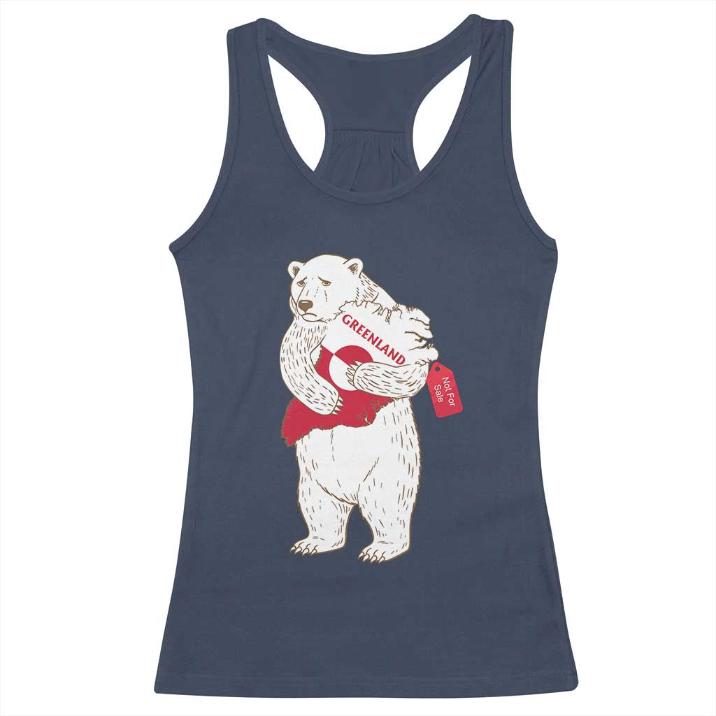 Greenland Is Not For Sale Racerback Tank Top Greenland Bear Hug TS11 Navy Print Your Wear