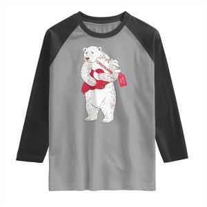Greenland Is Not For Sale Raglan Shirt Greenland Bear Hug TS11 Sport Gray Black Print Your Wear
