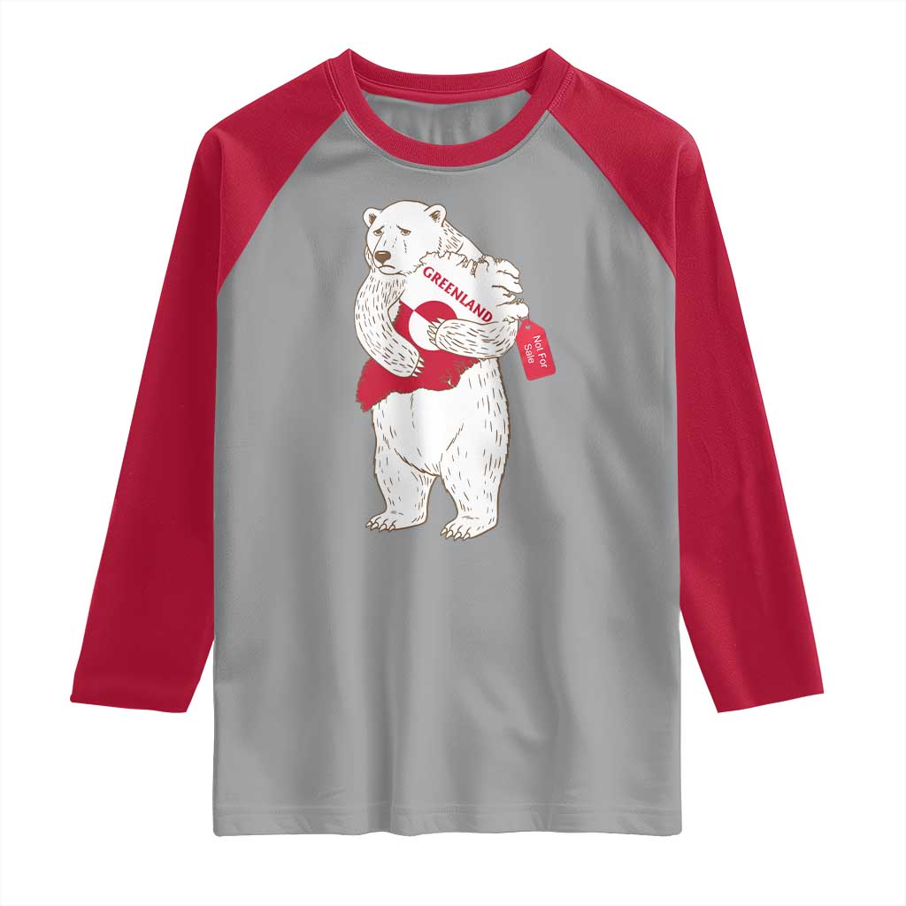 Greenland Is Not For Sale Raglan Shirt Greenland Bear Hug TS11 Sport Gray Red Print Your Wear