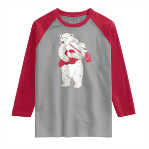 Greenland Is Not For Sale Raglan Shirt Greenland Bear Hug TS11 Sport Gray Red Print Your Wear