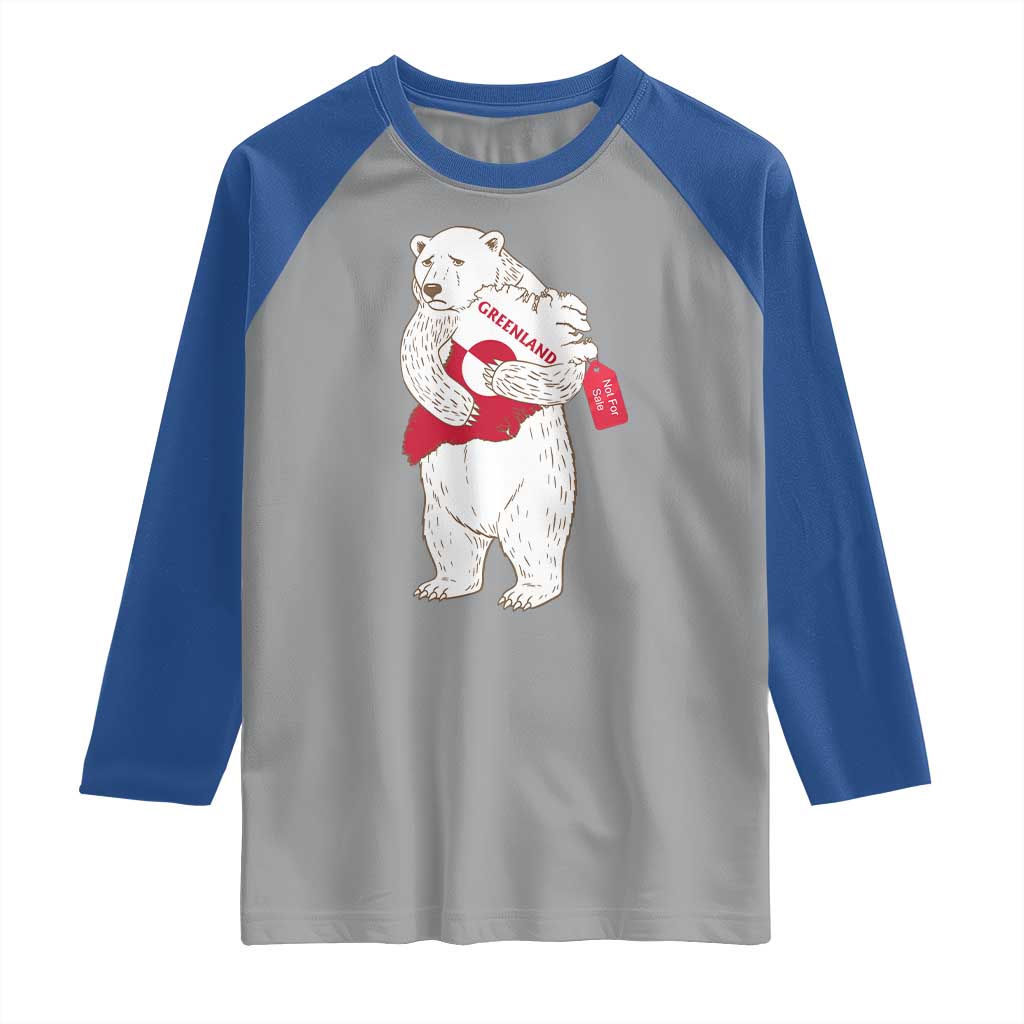 Greenland Is Not For Sale Raglan Shirt Greenland Bear Hug TS11 Sport Gray Royal Print Your Wear
