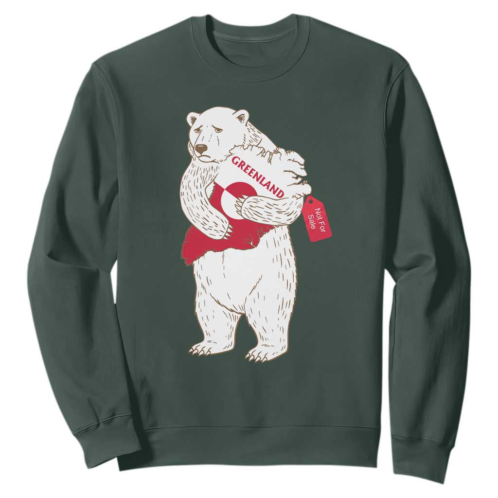 Greenland Is Not For Sale Sweatshirt Greenland Bear Hug TS11 Dark Forest Green Print Your Wear