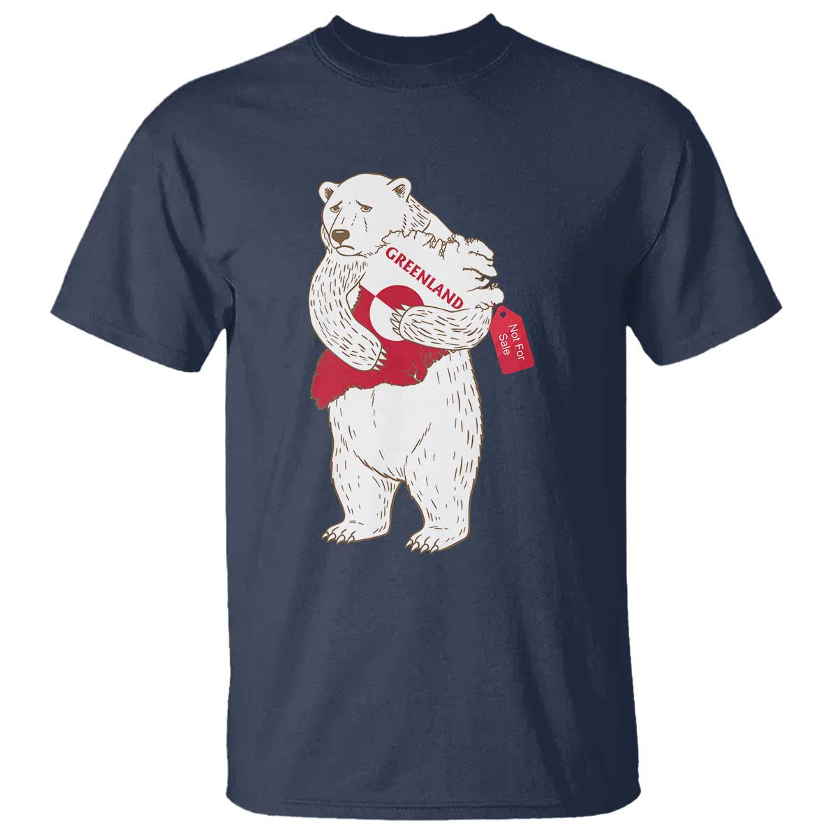 Greenland Is Not For Sale T Shirt Greenland Bear Hug TS11 Navy Print Your Wear