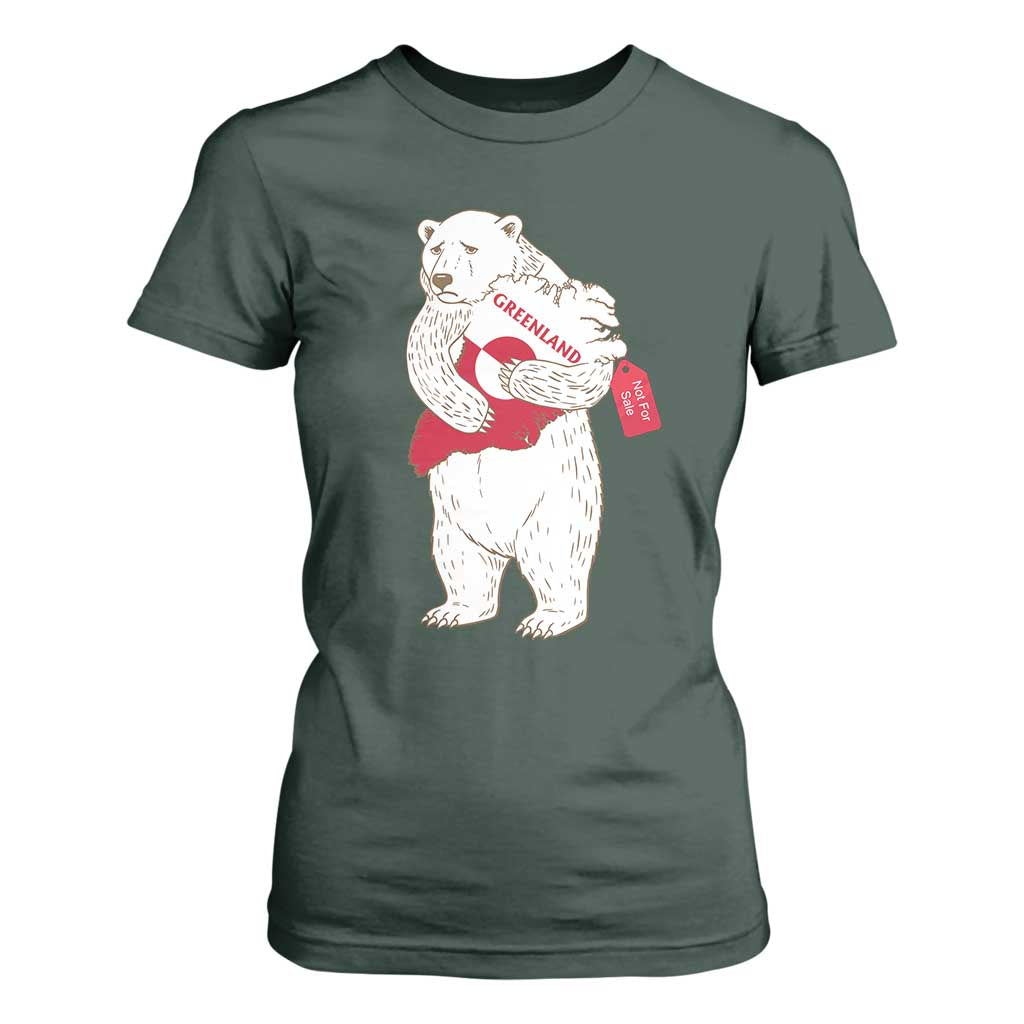 Greenland Is Not For Sale T Shirt For Women Greenland Bear Hug TS11 Dark Forest Green Print Your Wear