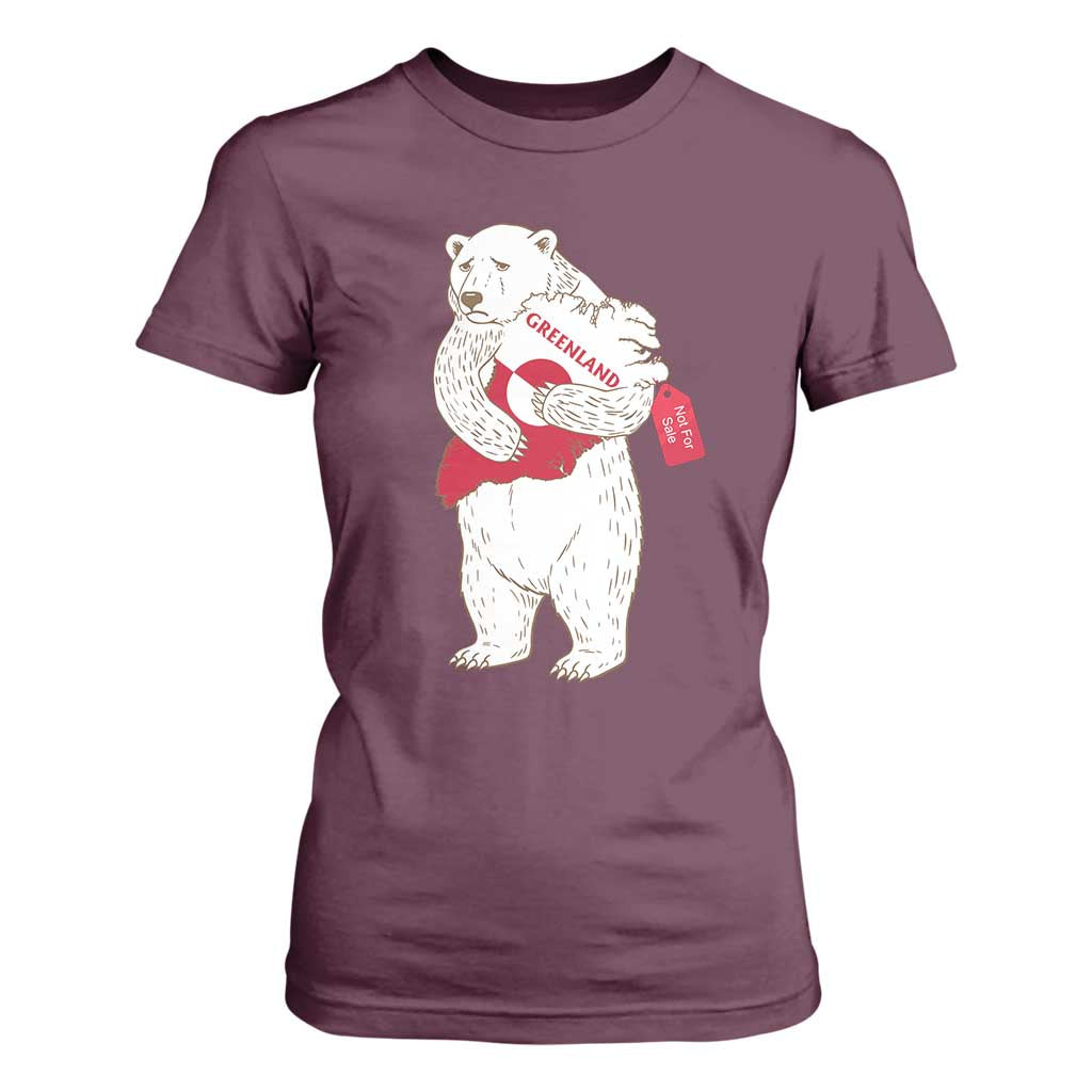 Greenland Is Not For Sale T Shirt For Women Greenland Bear Hug TS11 Maroon Print Your Wear