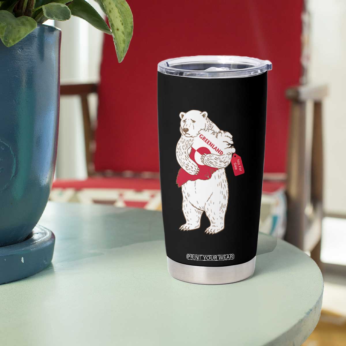 Greenland Is Not For Sale Tumbler Cup Greenland Bear Hug TS11 Print Your Wear