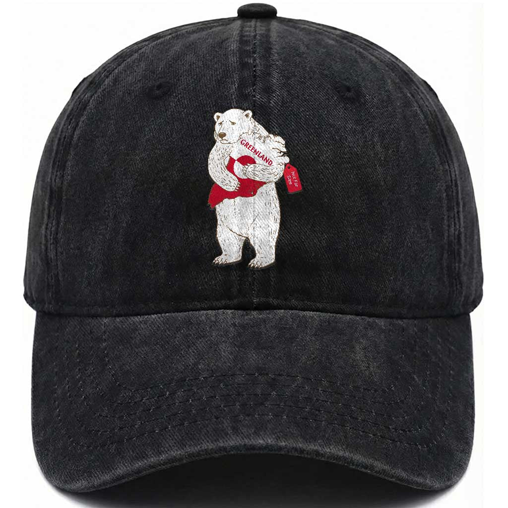 Greenland Is Not For Sale Washed Cotton Baseball Cap Greenland Bear Hug TS11 Print Your Wear