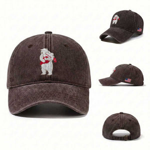 Greenland Is Not For Sale Washed Cotton Baseball Cap Greenland Bear Hug TS11 Washed Cap Universal Fit Dark Brown Print Your Wear
