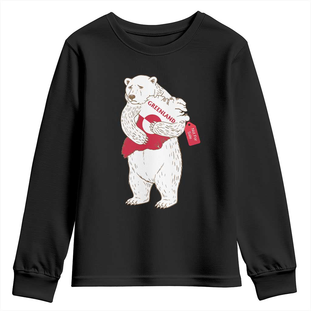 Greenland Is Not For Sale Youth Sweatshirt Greenland Bear Hug TS11 Black Print Your Wear
