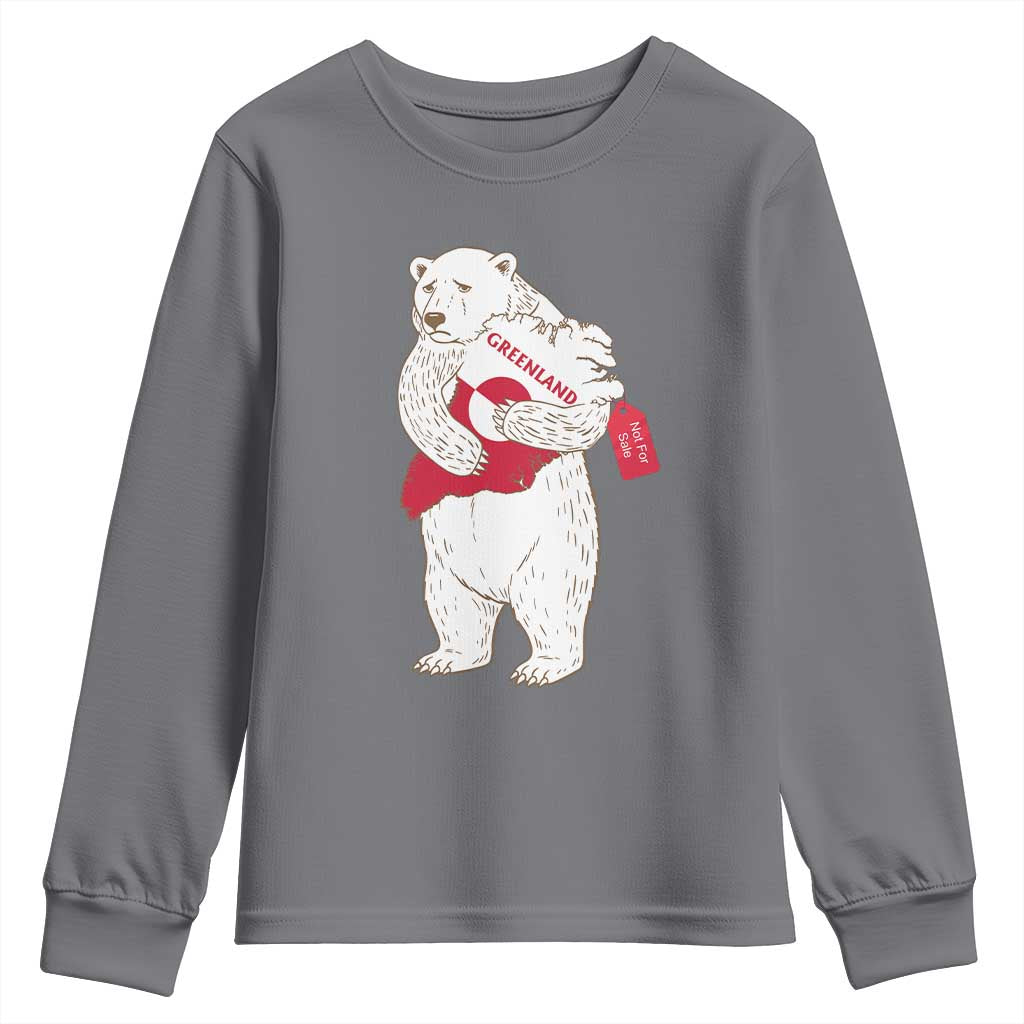 Greenland Is Not For Sale Youth Sweatshirt Greenland Bear Hug TS11 Charcoal Print Your Wear