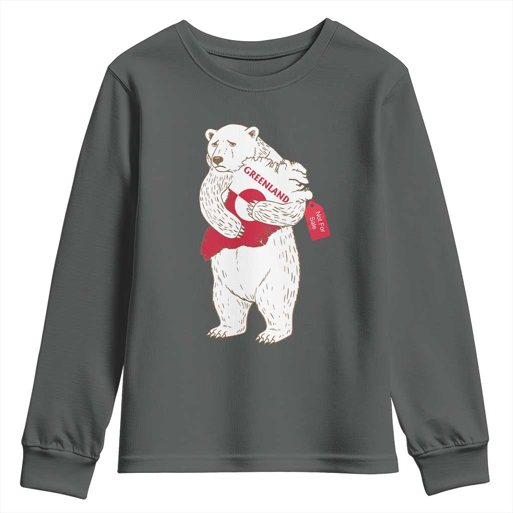 Greenland Is Not For Sale Youth Sweatshirt Greenland Bear Hug TS11 Dark Heather Print Your Wear