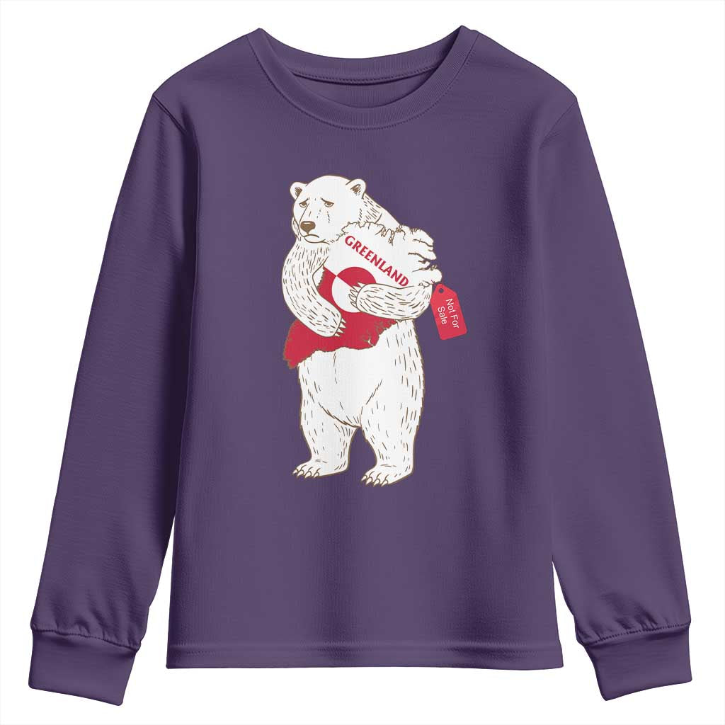 Greenland Is Not For Sale Youth Sweatshirt Greenland Bear Hug TS11 Purple Print Your Wear