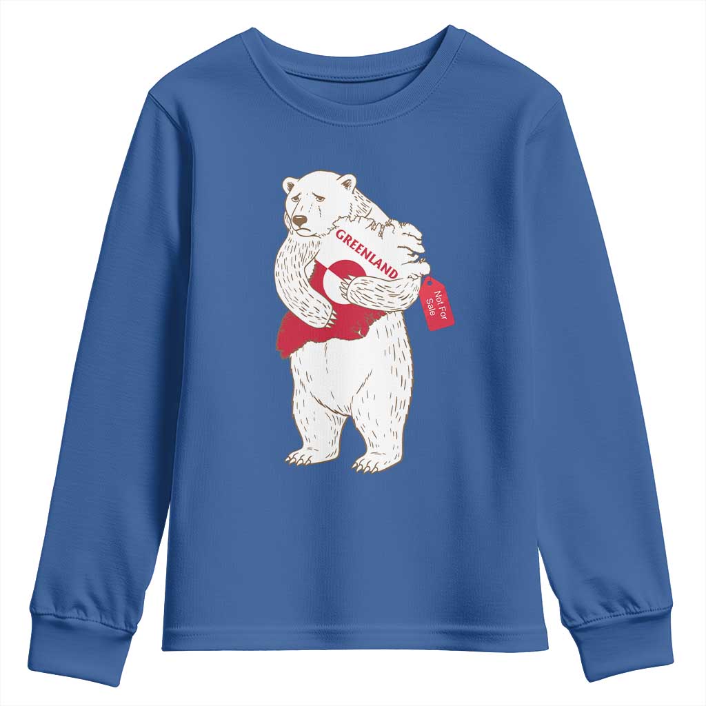 Greenland Is Not For Sale Youth Sweatshirt Greenland Bear Hug TS11 Royal Blue Print Your Wear
