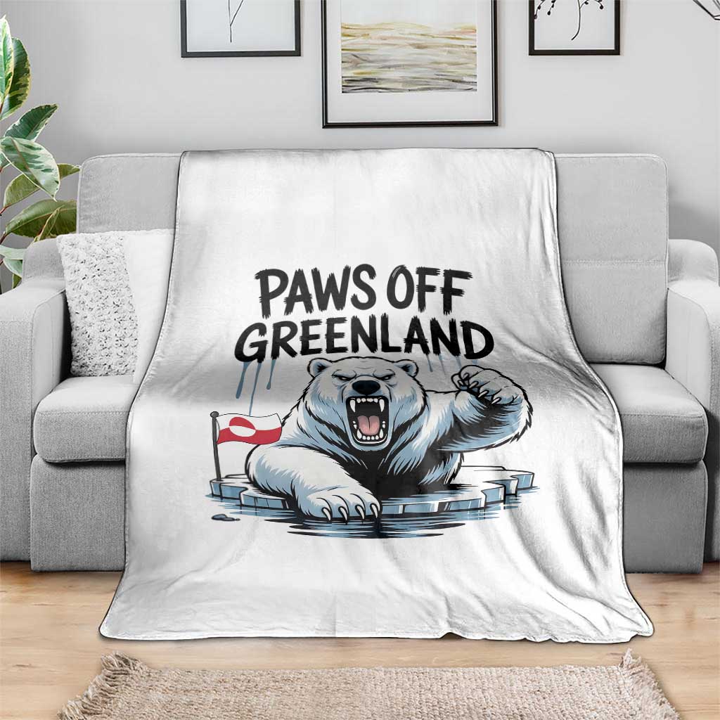 Paws Off Greenland Throw Blanket Resist Polar Bear Political Satire TS11 Print Your Wear
