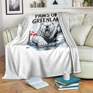 Paws Off Greenland Throw Blanket Resist Polar Bear Political Satire TS11 Print Your Wear