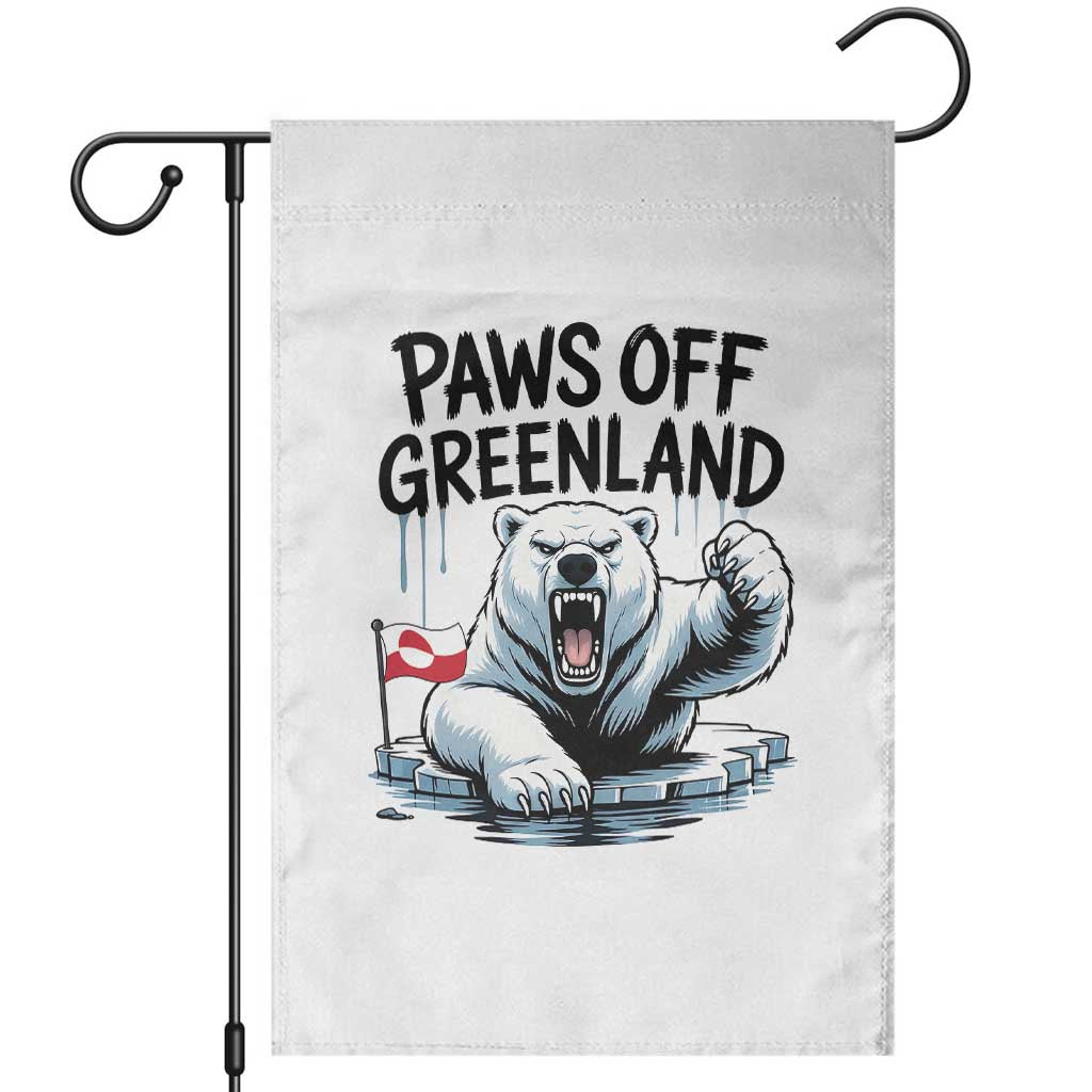 Paws Off Greenland Garden Flag Resist Polar Bear Political Satire TS11 Black Print Your Wear