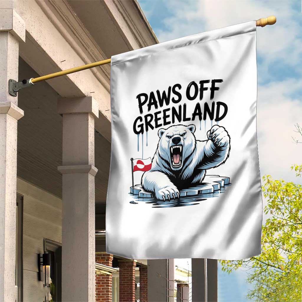 Paws Off Greenland Garden Flag Resist Polar Bear Political Satire TS11 Print Your Wear