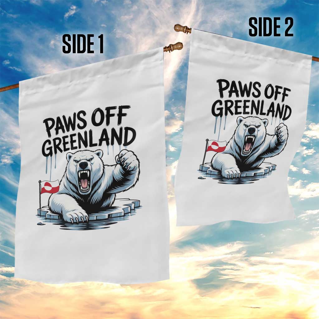 Paws Off Greenland Garden Flag Resist Polar Bear Political Satire TS11 Print Your Wear