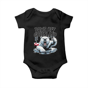 Paws Off Greenland Baby Onesie Resist Polar Bear Political Satire TS11 Black Print Your Wear