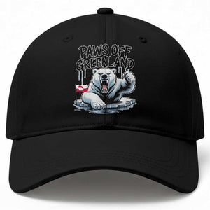 Paws Off Greenland Baseball Cap Resist Polar Bear Political Satire TS11 Print Your Wear