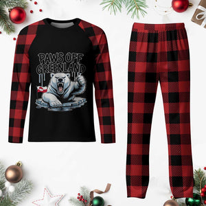 Paws Off Greenland Plaid Pajama Set Resist Polar Bear Political Satire TS11 Buffalo Plaid Print Your Wear