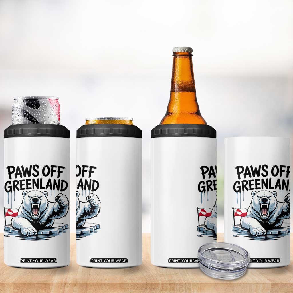 Paws Off Greenland 4 in 1 Can Cooler Tumbler Resist Polar Bear Political Satire TS11 Print Your Wear
