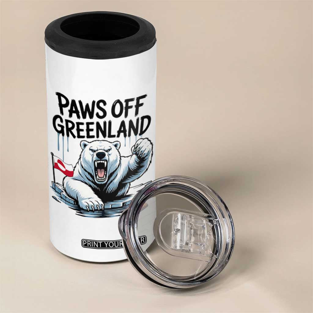 Paws Off Greenland 4 in 1 Can Cooler Tumbler Resist Polar Bear Political Satire TS11 Print Your Wear