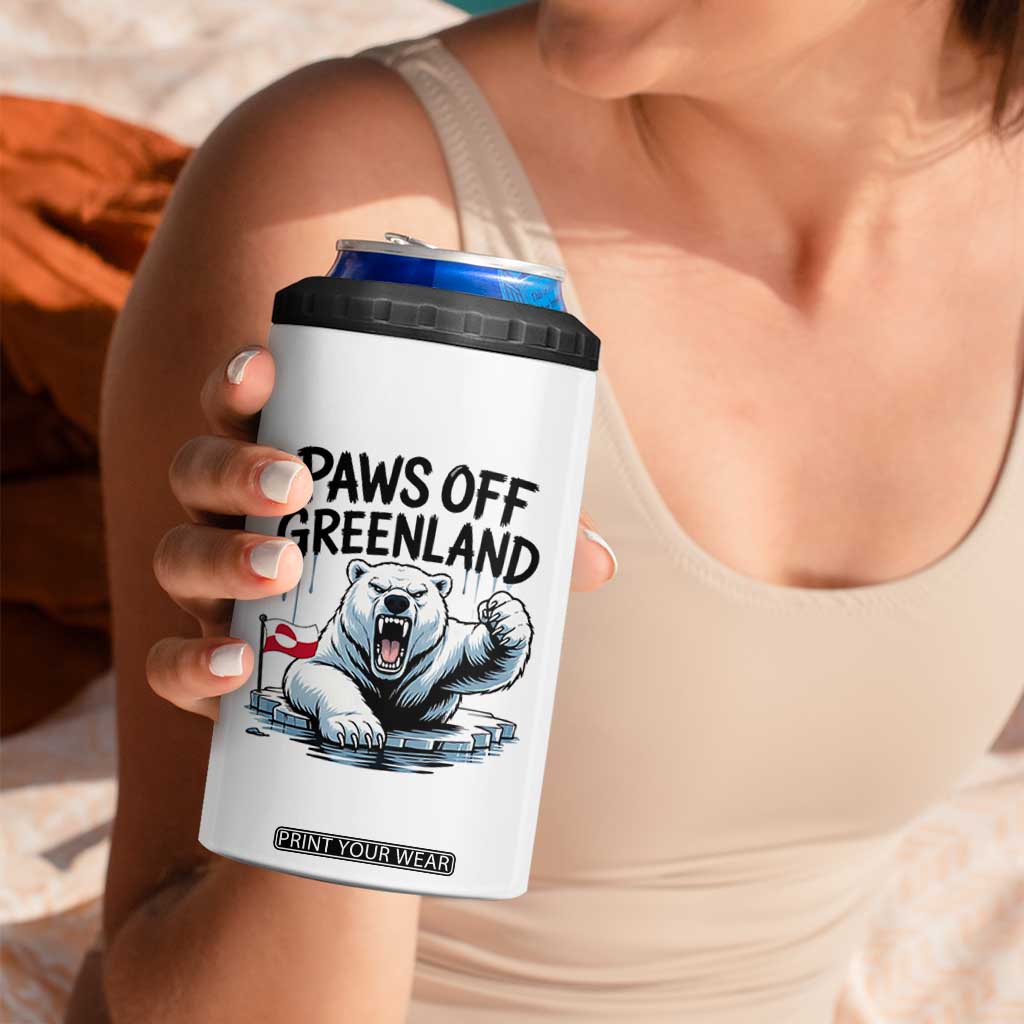 Paws Off Greenland 4 in 1 Can Cooler Tumbler Resist Polar Bear Political Satire TS11 Print Your Wear