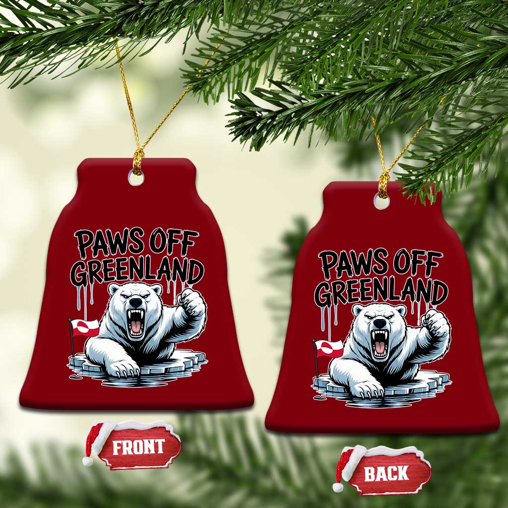 Paws Off Greenland Ceramic Ornament Resist Polar Bear Political Satire TS11 Print Your Wear
