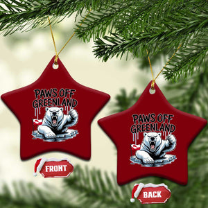 Paws Off Greenland Ceramic Ornament Resist Polar Bear Political Satire TS11 Print Your Wear
