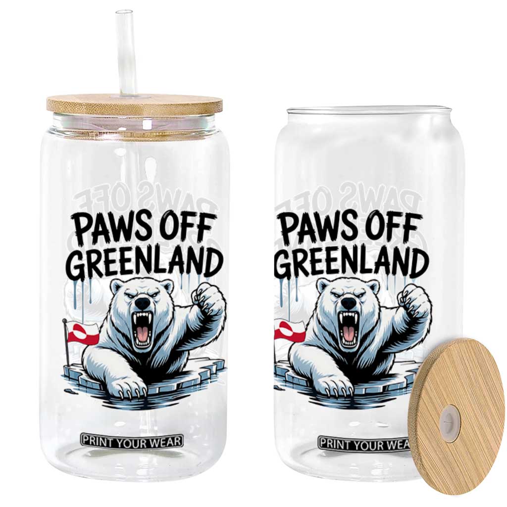 Paws Off Greenland Glass Can Resist Polar Bear Political Satire TS11 Print Your Wear