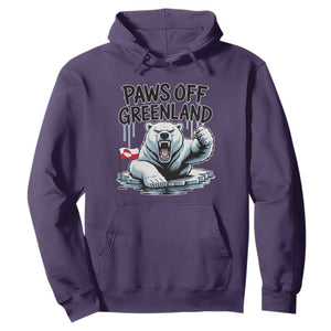 Paws Off Greenland Hoodie Resist Polar Bear Political Satire TS11 Purple Print Your Wear