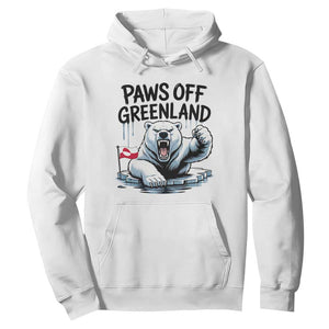 Paws Off Greenland Hoodie Resist Polar Bear Political Satire TS11 White Print Your Wear