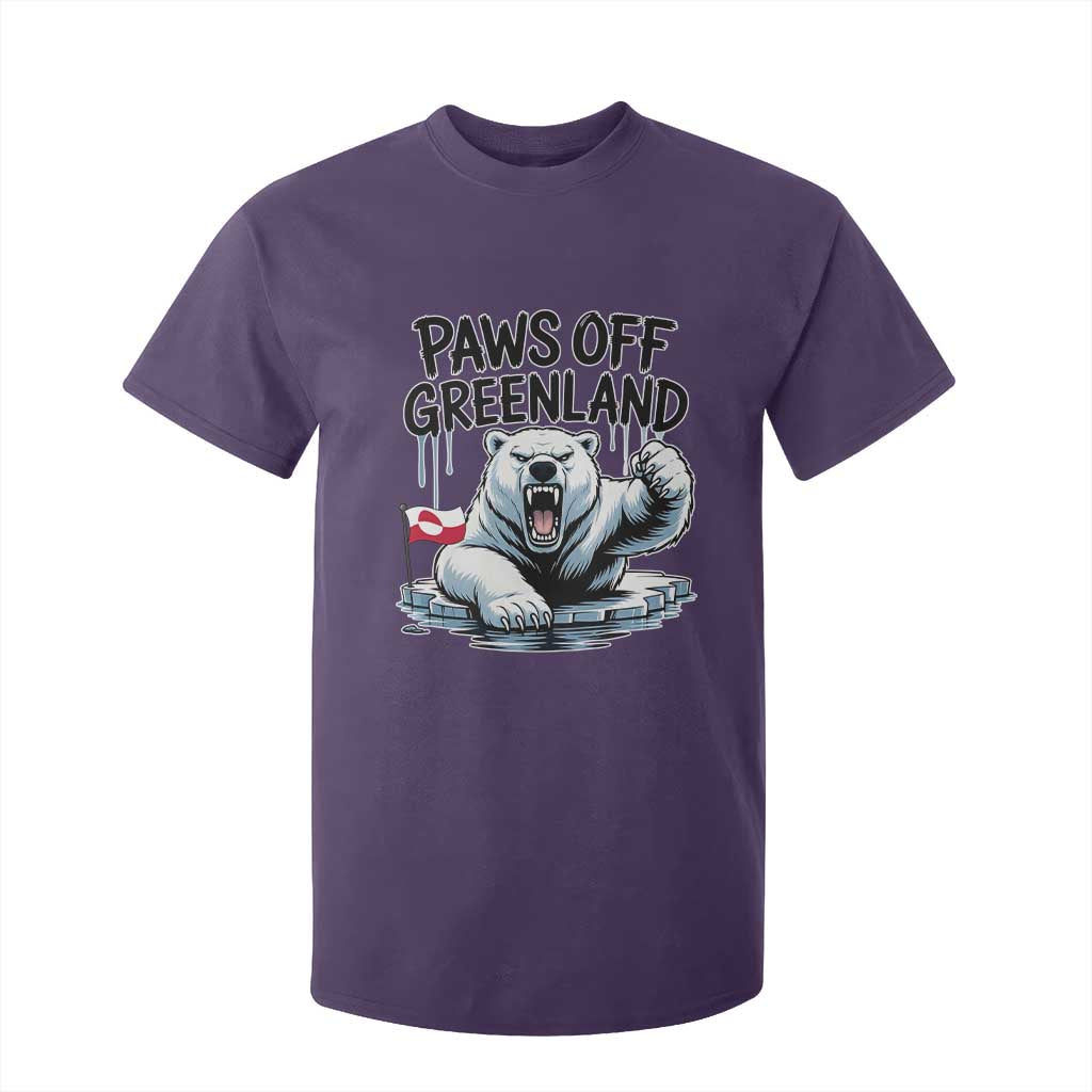 Paws Off Greenland T Shirt For Kid Resist Polar Bear Political Satire TS11 Purple Print Your Wear