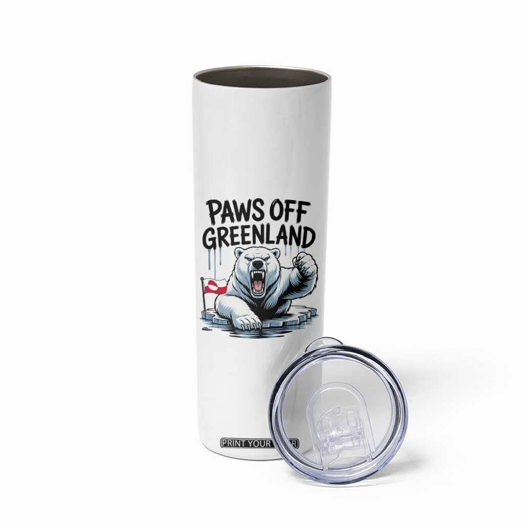 Paws Off Greenland Skinny Tumbler Resist Polar Bear Political Satire TS11 Print Your Wear