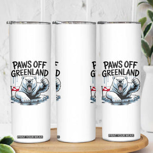 Paws Off Greenland Skinny Tumbler Resist Polar Bear Political Satire TS11 Print Your Wear
