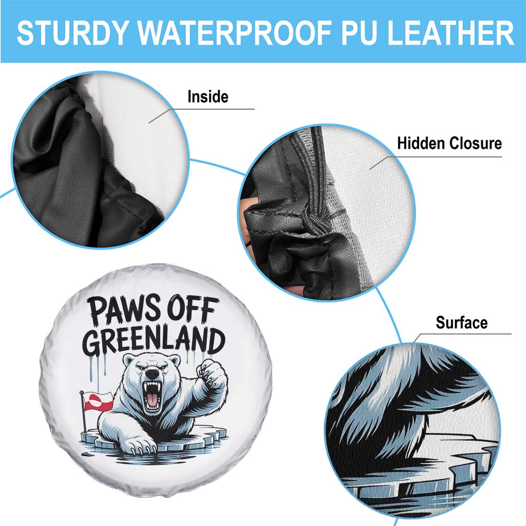 Paws Off Greenland Spare Tire Cover Resist Polar Bear Political Satire TS11 Print Your Wear