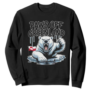 Paws Off Greenland Sweatshirt Resist Polar Bear Political Satire TS11 Black Print Your Wear