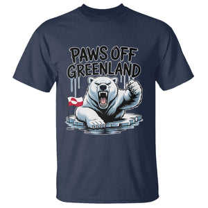 Paws Off Greenland T Shirt Resist Polar Bear Political Satire TS11 Navy Print Your Wear
