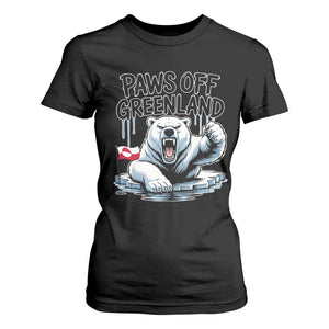 Paws Off Greenland T Shirt For Women Resist Polar Bear Political Satire TS11 Black Print Your Wear