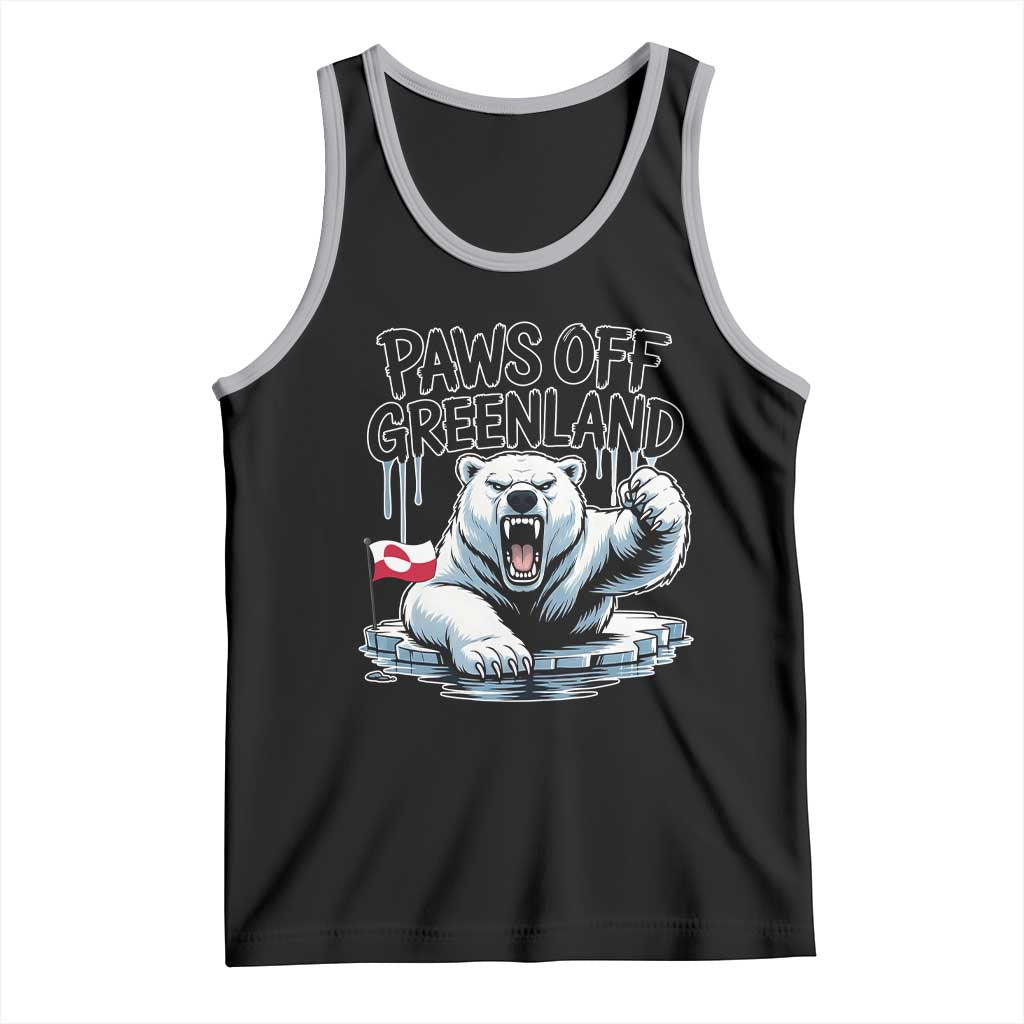 Paws Off Greenland Tank Top Resist Polar Bear Political Satire TS11 Black Athletic Heather Print Your Wear