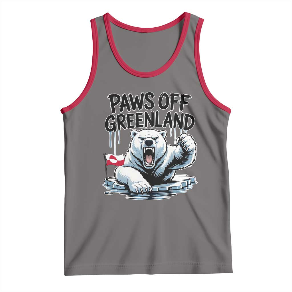 Paws Off Greenland Tank Top Resist Polar Bear Political Satire TS11 Deep Heather Red Print Your Wear