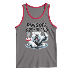 Paws Off Greenland Tank Top Resist Polar Bear Political Satire TS11 Deep Heather Red Print Your Wear