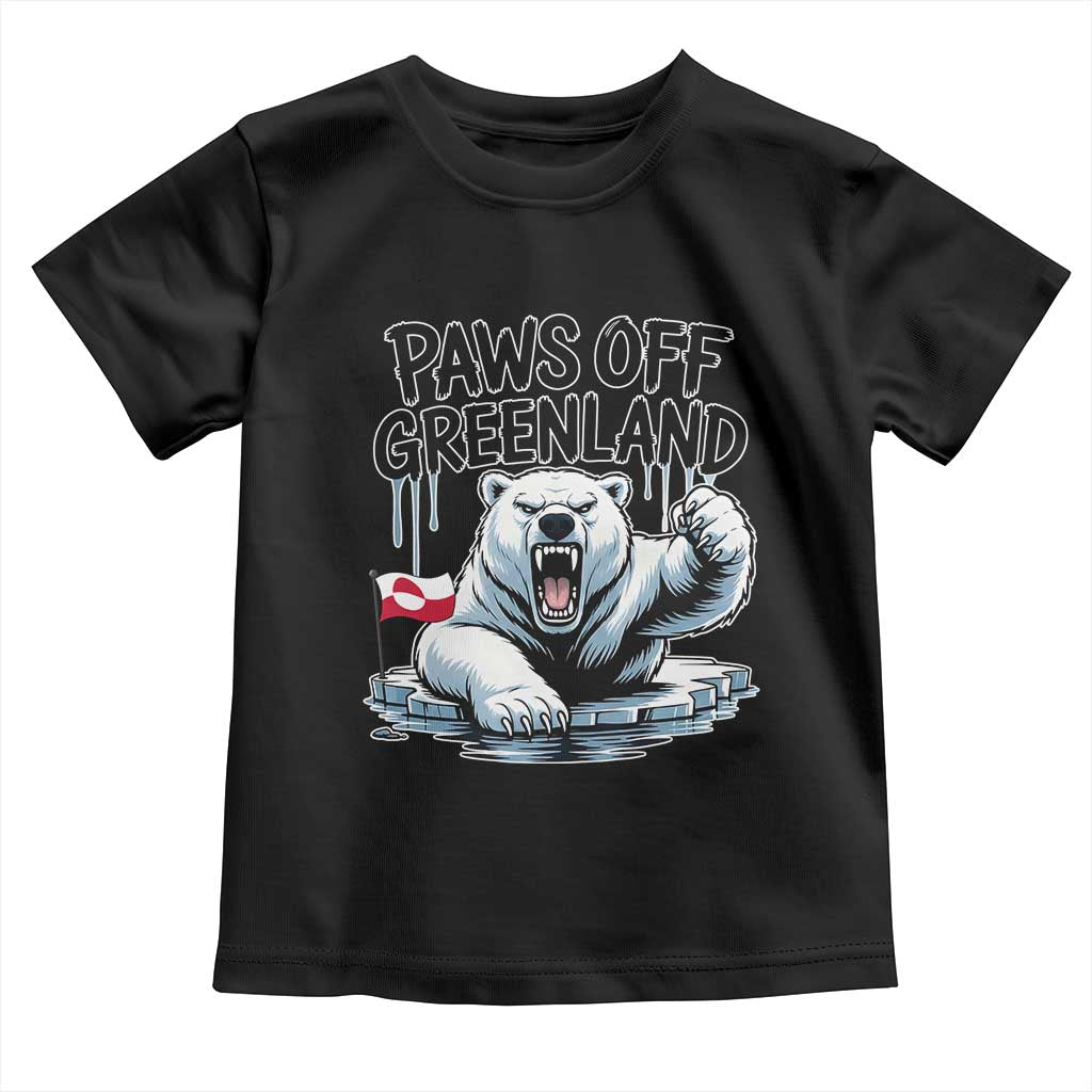 Paws Off Greenland Toddler T Shirt Resist Polar Bear Political Satire TS11 Black Print Your Wear
