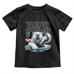 Paws Off Greenland Toddler T Shirt Resist Polar Bear Political Satire TS11 Black Print Your Wear