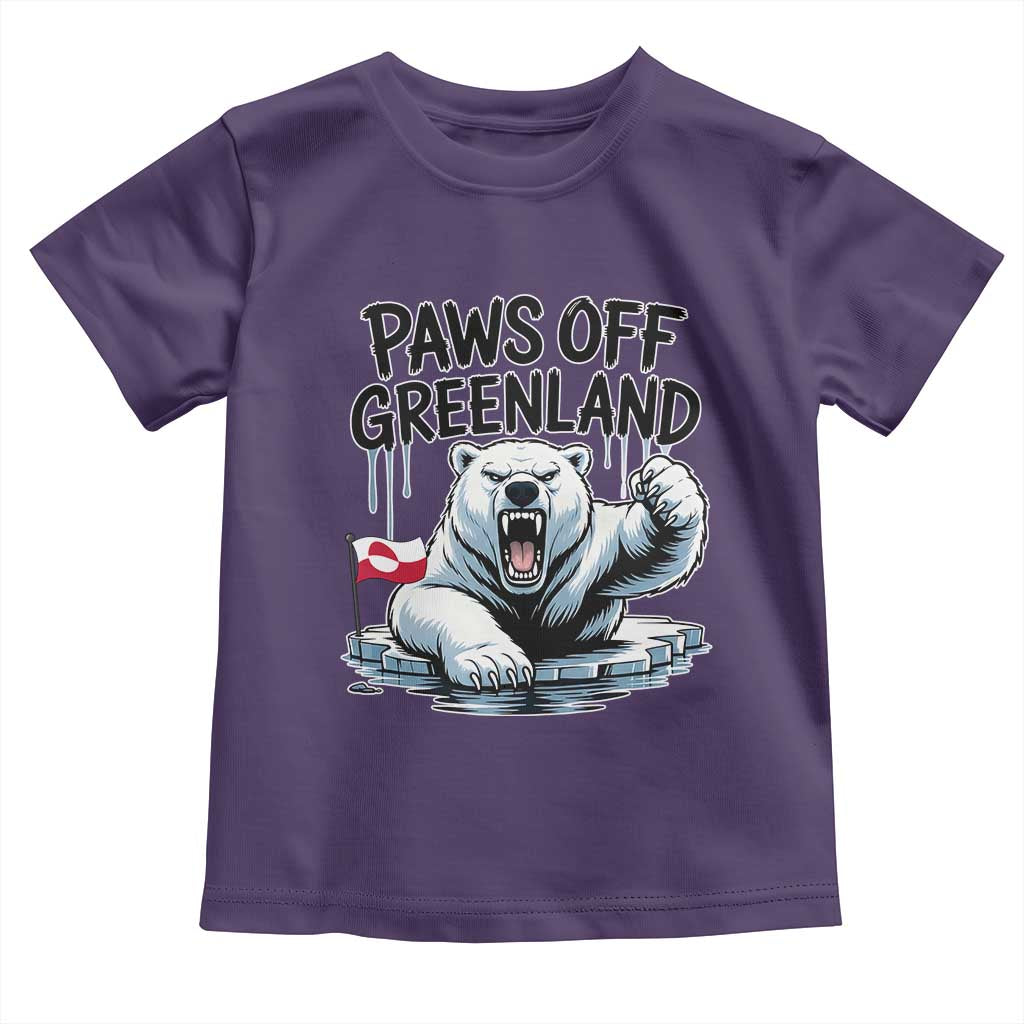Paws Off Greenland Toddler T Shirt Resist Polar Bear Political Satire TS11 Purple Print Your Wear