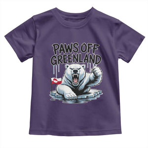 Paws Off Greenland Toddler T Shirt Resist Polar Bear Political Satire TS11 Purple Print Your Wear