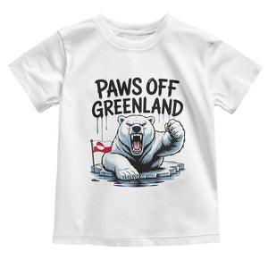 Paws Off Greenland Toddler T Shirt Resist Polar Bear Political Satire TS11 White Print Your Wear